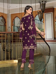 Ramsha Luxury Chiffon Vol-18 Embroidered 3Pc Suit F-1803 - FaisalFabrics.pk