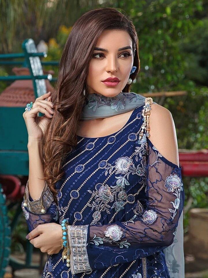Ramsha Luxury Chiffon Vol-18 Embroidered 3Pc Suit F-1804 - FaisalFabrics.pk