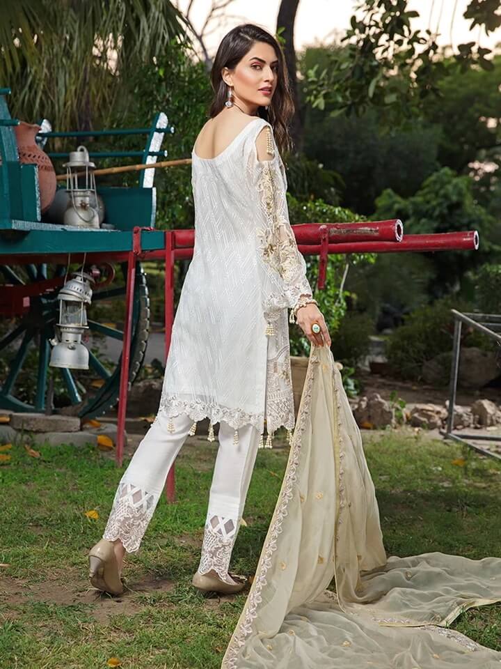 Ramsha Luxury Chiffon Vol-18 Embroidered 3Pc Suit F-1807 - FaisalFabrics.pk