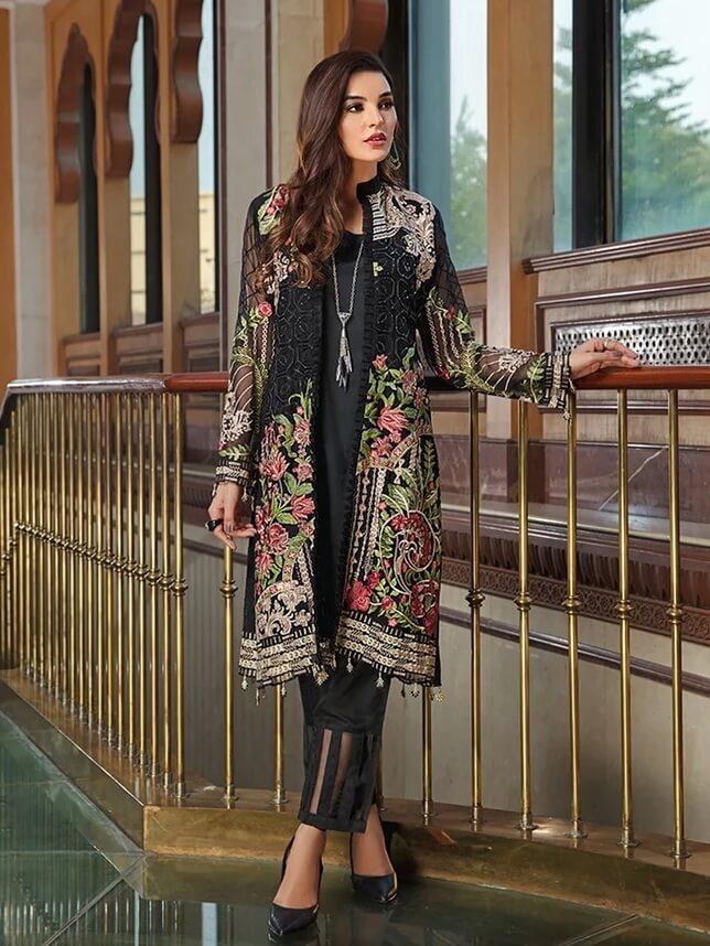 Ramsha Luxury Chiffon Vol-18 Embroidered 3Pc Suit F-1810 - FaisalFabrics.pk