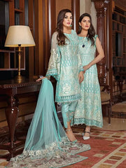 Ramsha Luxury Chiffon Vol-18 Embroidered 3Pc Suit F-1812 - FaisalFabrics.pk
