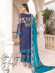 Ramsha Chevron Vol-04 Luxury Chiffon Unstitched 3pc Suit A-403 - FaisalFabrics.pk