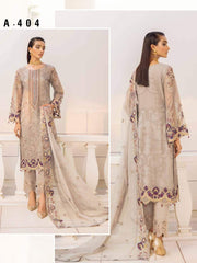 Ramsha Chevron Vol-04 Luxury Chiffon Unstitched 3pc Suit A-404 - FaisalFabrics.pk