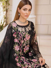 Ramsha Chevron Vol-04 Luxury Chiffon Unstitched 3pc Suit A-405 - FaisalFabrics.pk