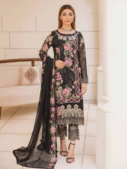 Ramsha Chevron Vol-04 Luxury Chiffon Unstitched 3pc Suit A-405 - FaisalFabrics.pk