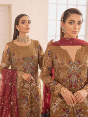 Ramsha Chevron Vol-04 Luxury Chiffon Unstitched 3pc Suit A-406 - FaisalFabrics.pk