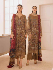 Ramsha Chevron Vol-04 Luxury Chiffon Unstitched 3pc Suit A-406 - FaisalFabrics.pk