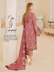 Ramsha Chevron Vol-04 Luxury Chiffon Unstitched 3pc Suit A-407 - FaisalFabrics.pk