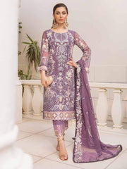 Ramsha Chevron Vol-04 Luxury Chiffon Unstitched 3pc Suit A-408 - FaisalFabrics.pk
