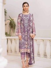 Ramsha Chevron Vol-04 Luxury Chiffon Unstitched 3pc Suit A-408 - FaisalFabrics.pk