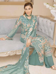 Ramsha Chevron Vol-04 Luxury Chiffon Unstitched 3pc Suit A-411 - FaisalFabrics.pk