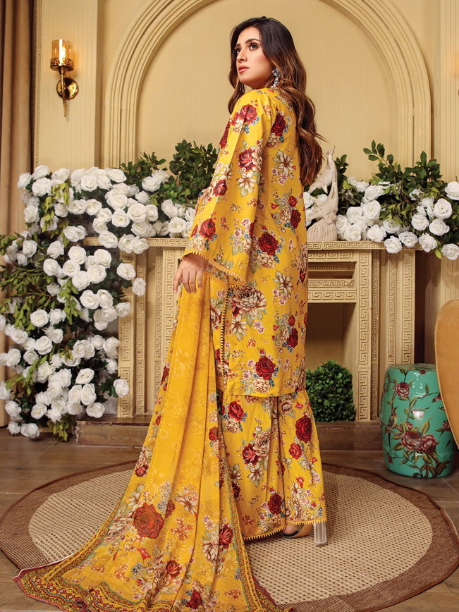 Rang e Bahar by Humdum Unstitched Printed Lawn 3Pc Suit D-01