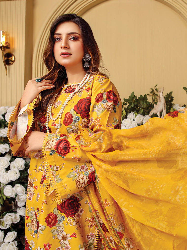 Rang e Bahar by Humdum Unstitched Printed Lawn 3Pc Suit D-01