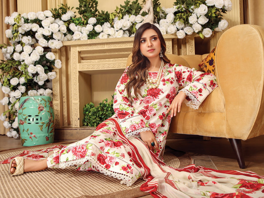 Rang e Bahar by Humdum Unstitched Printed Lawn 3Pc Suit D-03