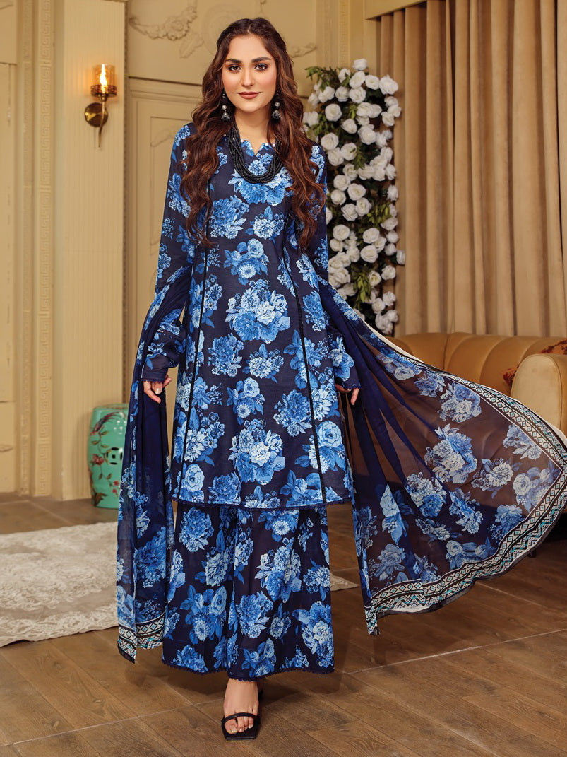 Rang e Bahar by Humdum Unstitched Printed Lawn 3Pc Suit D-08
