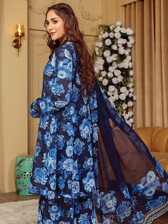 Rang e Bahar by Humdum Unstitched Printed Lawn 3Pc Suit D-08