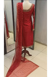 Sumaria’s Couture Formal Stitched 3Pc Suit - Red Beauty