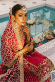 MASHQ Premium Embroidery Wedding Collection 3pc Suit Red & Red MX-10 - FaisalFabrics.pk