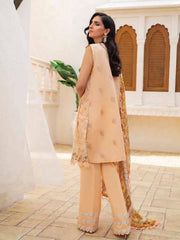 Roheenaz Embroidered Lawn Unstitched 3Pc Suit RNZ-08A Peach Peony