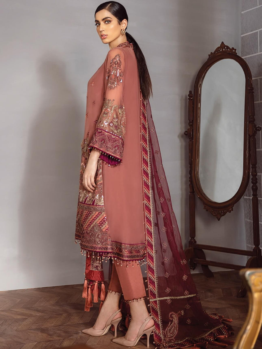 XENIA Formals Rohtas Wedding Edition Embroidered 3pc Suit R-04 Aryan - FaisalFabrics.pk