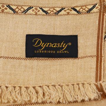 Dynasty Mens Pure Wool Super Fine Shawl Full Size - Royal Beige - FaisalFabrics.pk