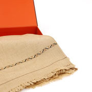 Dynasty Mens Pure Wool Super Fine Shawl Full Size - Royal Beige - FaisalFabrics.pk