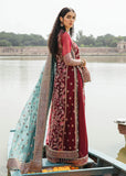 Paar by Hussain Rehar Festive Unstitched 3Pc Organza Suit - Ruby