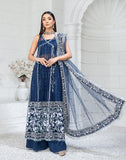 HemStitch Luxury Unstitched Embroidered Net 3Pc Suit HL-04 Rut