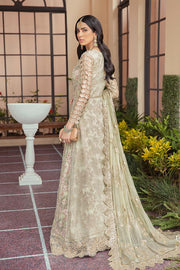 Serene Soiree Premium Formal Wedding Unstitched 3Pc Suit S-1031 OLIVE MOSS - FaisalFabrics.pk