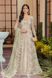 Serene Soiree Premium Formal Wedding Unstitched 3Pc Suit S-1031 OLIVE MOSS - FaisalFabrics.pk