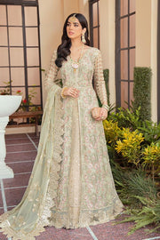 Serene Soiree Premium Formal Wedding Unstitched 3Pc Suit S-1031 OLIVE MOSS - FaisalFabrics.pk