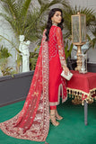 Serene Soiree Premium Formal Wedding Unstitched 3Pc Suit S-1034 CRIMSON ALLURE - FaisalFabrics.pk