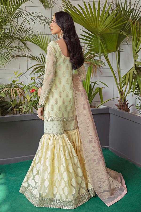 Serene Soiree Premium Formal Wedding Unstitched 3Pc Suit S-1035 LAGUNA - FaisalFabrics.pk