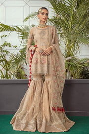 Serene Soiree Premium Formal Wedding Unstitched 3Pc Suit S-1036 SANDCASTLE - FaisalFabrics.pk