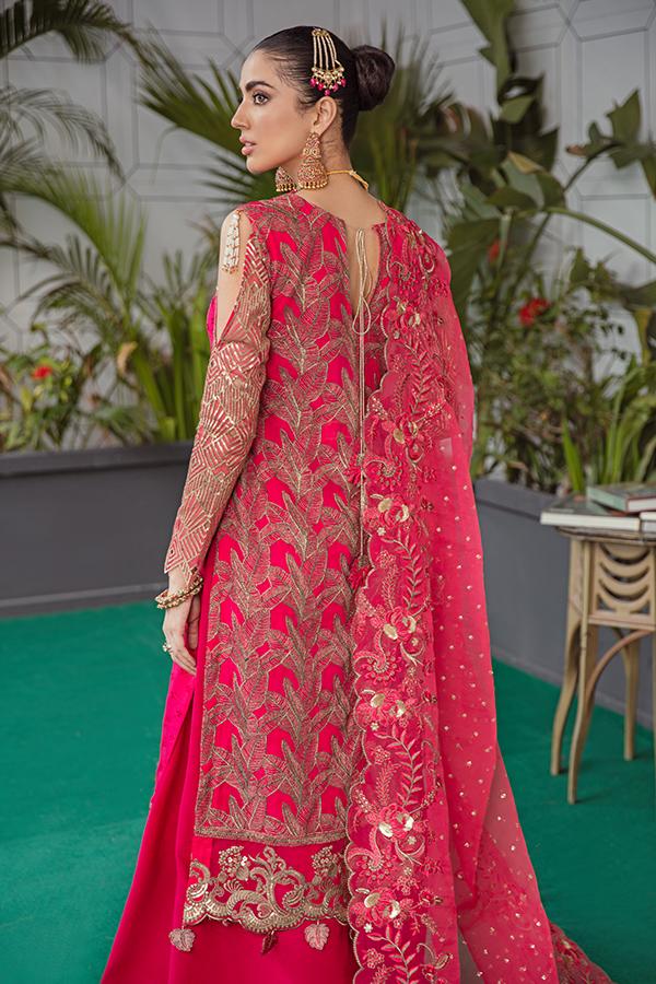 Serene Soiree Premium Formal Wedding Unstitched 3Pc Suit S-1037 FRENCH ROSE - FaisalFabrics.pk