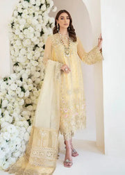 Serene Premium Embroidered Fleur 3Pc Chiffon Suit S-1060-A BLOOMING CEREUS