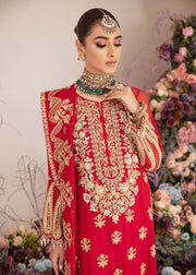 Serene Premium Embroidered Fleur 3Pc Chiffon Suit S-1069 CAMELLIA