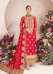 Serene Premium Embroidered Fleur 3Pc Chiffon Suit S-1069 CAMELLIA