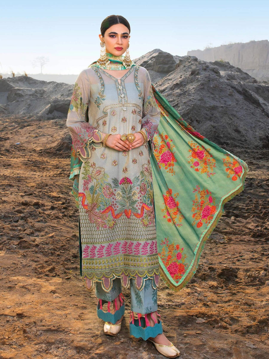 Serene Uns-E-Baharaan Lawn 2021 Unstitched 3 Piece Suit S.L-11 Nazleen - FaisalFabrics.pk