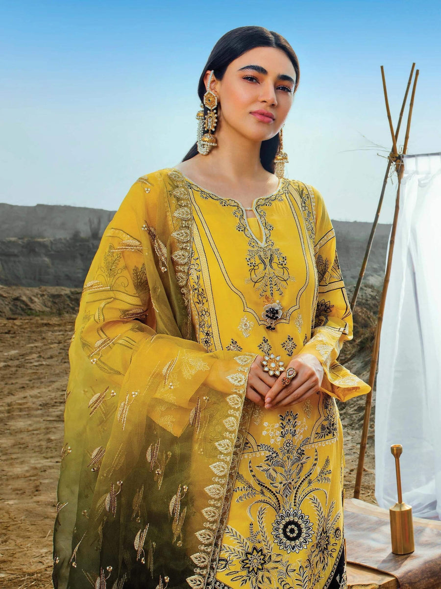 Serene Uns-E-Baharaan Lawn 2021 Unstitched 3 Piece Suit S.L-14 Zukhruf - FaisalFabrics.pk