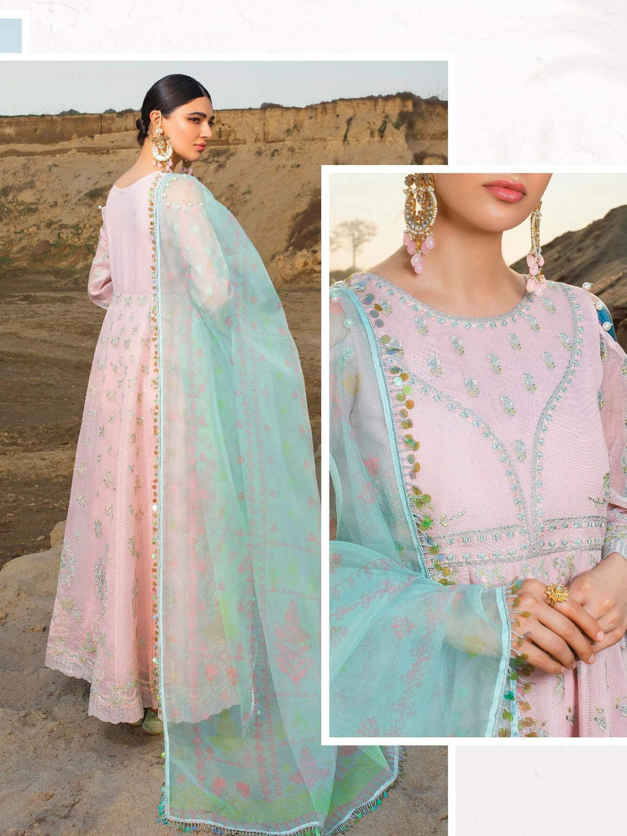 Serene Uns-E-Baharaan Lawn 2021 Unstitched 3 Piece Suit S.L-15 Firoza - FaisalFabrics.pk