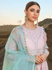 Serene Uns-E-Baharaan Lawn 2021 Unstitched 3 Piece Suit S.L-15 Firoza - FaisalFabrics.pk