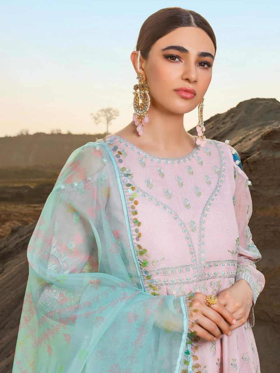 Serene Uns-E-Baharaan Lawn 2021 Unstitched 3 Piece Suit S.L-15 Firoza - FaisalFabrics.pk