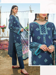 Serene Uns-E-Baharaan Lawn 2021 Unstitched 3 Piece Suit S.L-16 Neelam - FaisalFabrics.pk