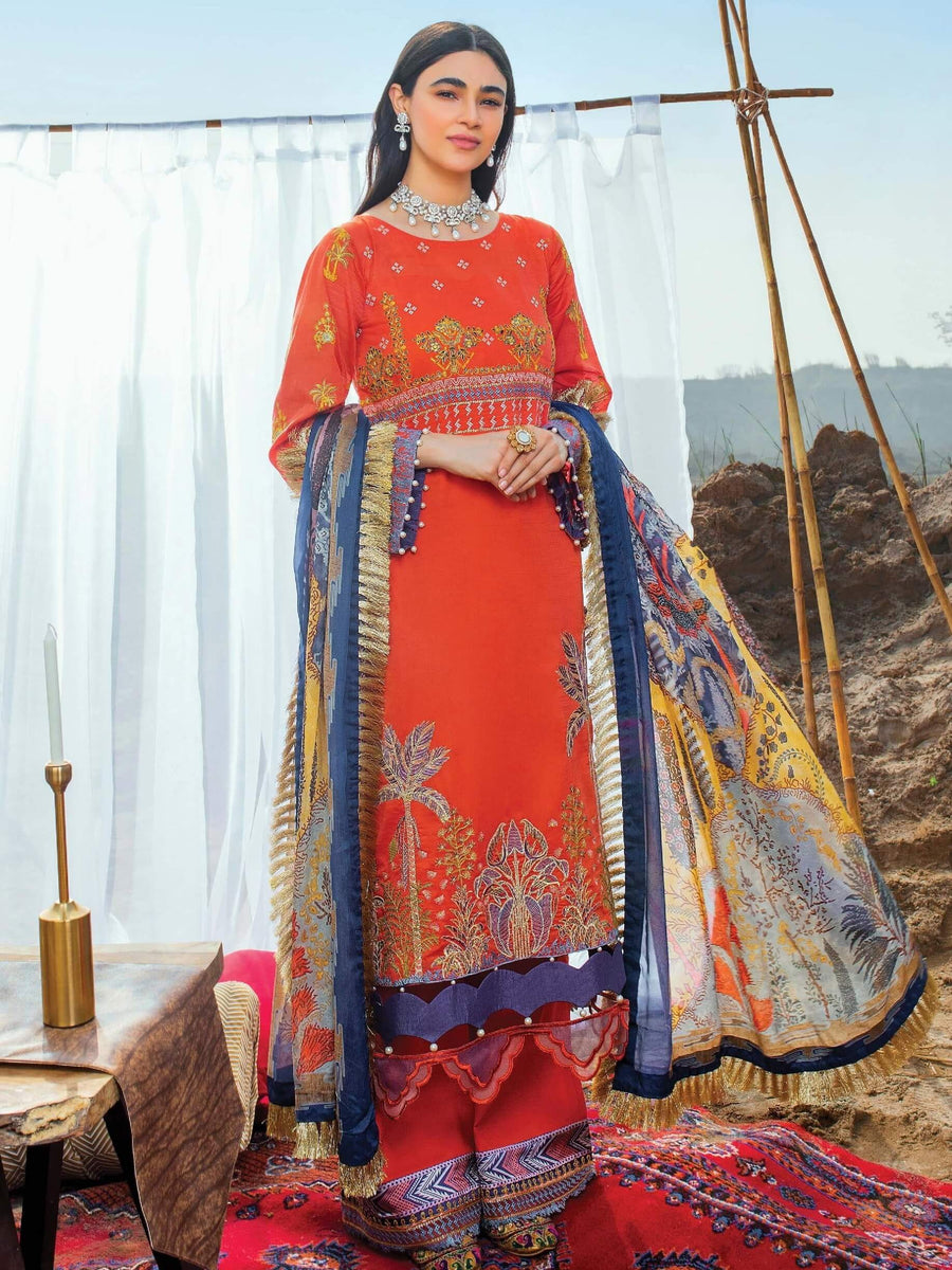 Serene Uns-E-Baharaan Lawn 2021 Unstitched 3 Piece Suit S.L-17 Guncha - FaisalFabrics.pk
