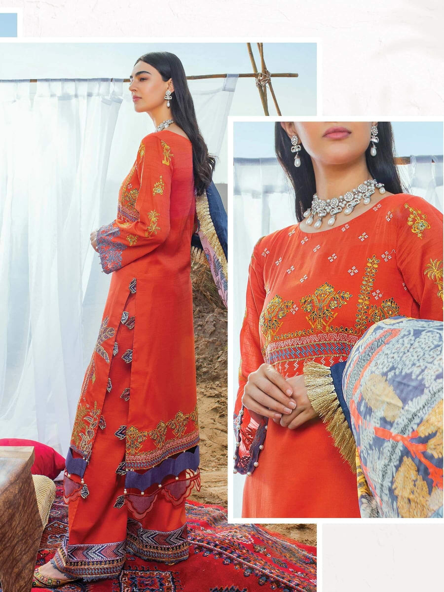 Serene Uns-E-Baharaan Lawn 2021 Unstitched 3 Piece Suit S.L-17 Guncha - FaisalFabrics.pk