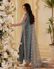 SIFA Sajli Festive Formal Unstitched Embroidered 3Pc Suit S03 - ICE SAGE