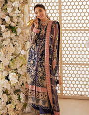 SIFA Sajli Festive Formal Unstitched Embroidered 3Pc Suit S05 - BLUE JADE