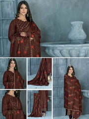 Path Jhar by Sidra Aleem Unstitched Dhanak Embroidered 3Pc Suit SA-002