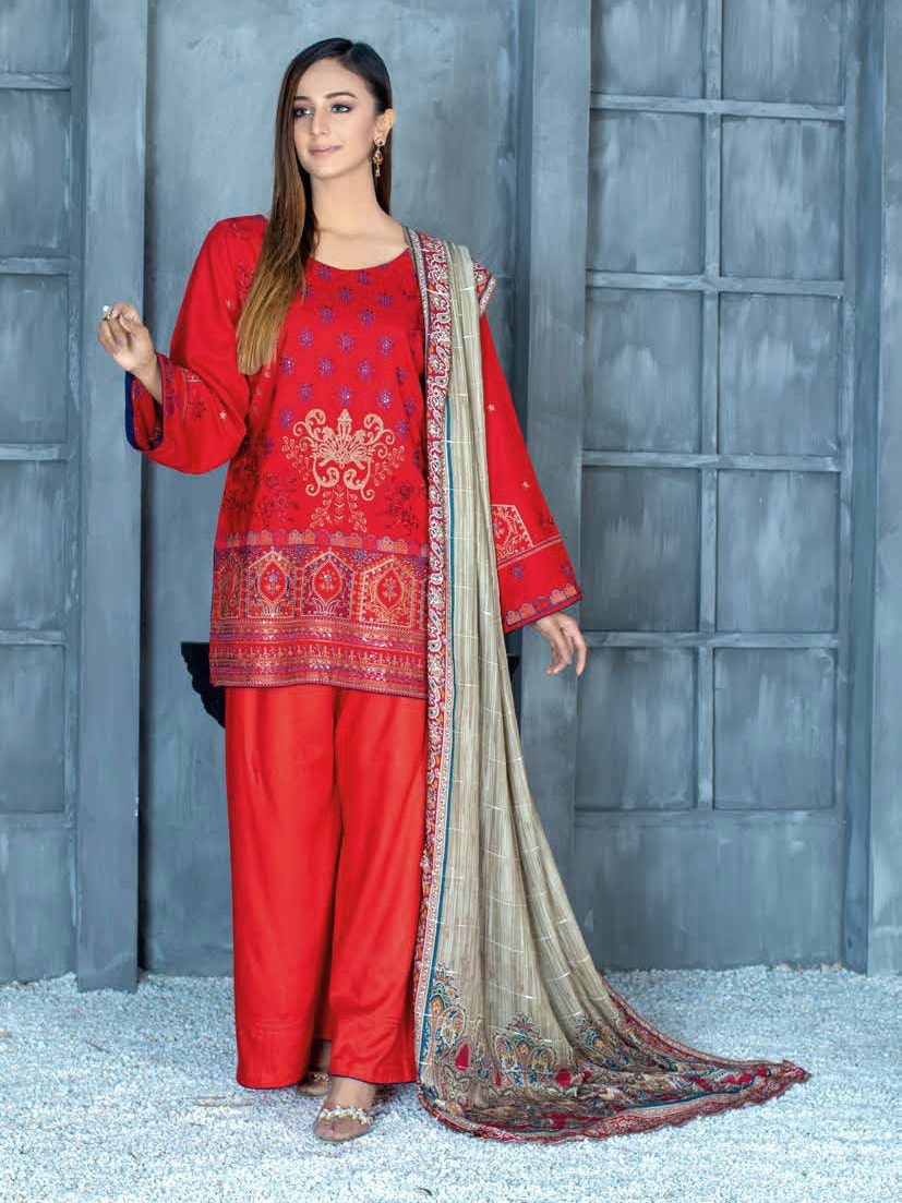 Path Jhar by Sidra Aleem Unstitched Dhanak Embroidered 3Pc Suit SA-003